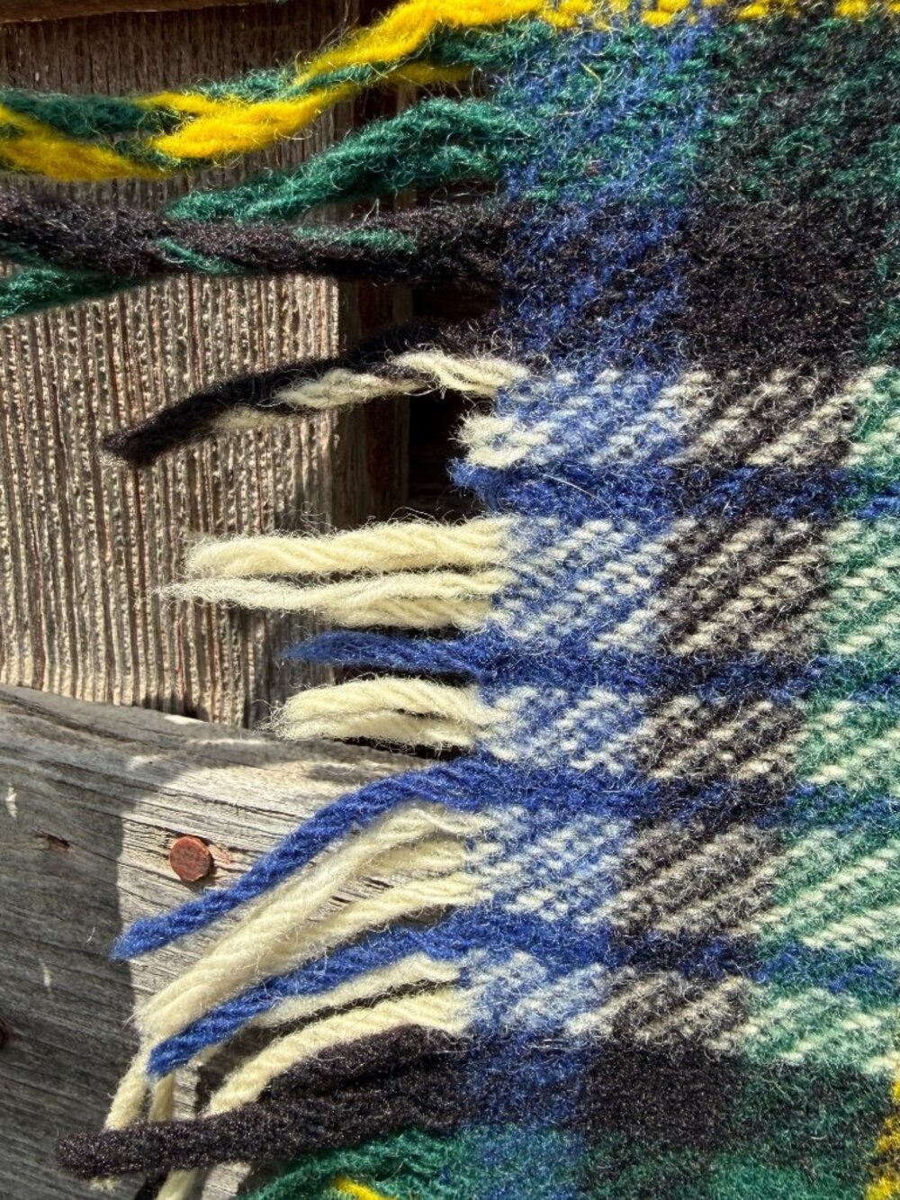 VIntage 50's Connemara Foxford Ireland 100% Pure Wool Rug Blanket Plaid 63x56" - Picture 6 of 11